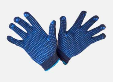 Blue Dotted Gloves